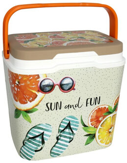 Sunnydays Beach Vibes Koelbox - 29 liter - kunststof - summer print - 39 x 27 x 37 cm