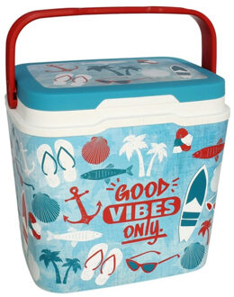 Sunnydays Beach Vibes Koelbox - 29 liter - kunststof - summer print - 39 x 27 x 37 cm
