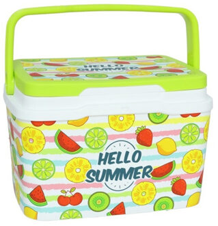 Sunnydays Beach Vibes lunch Koelbox - 5 liter - kunststof - fruit print - 28 x 20 x 19 cm