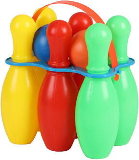 Sunnydays Bowling kegels set - met 2 ballen - 6 kegels - 22 cm - kunststof - speelgoed