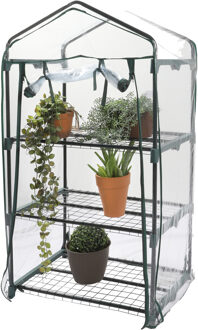 Sunnydays Broeikas / kweekkas - met doorzichtige hoes en frame - 69 x 49 x 125 cm