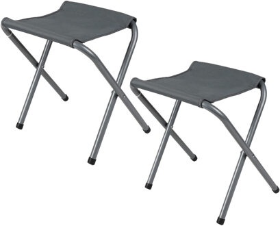 Sunnydays Camping/outdoor krukje - 2x - Inklapbaar - grijs - 33 x 27 x 35 cm