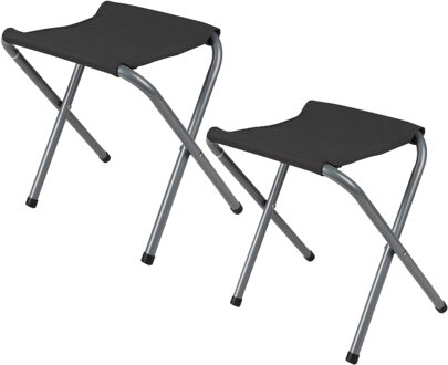 Sunnydays Camping/outdoor krukje - 2x - Inklapbaar - zwart - 33 x 27 x 35 cm