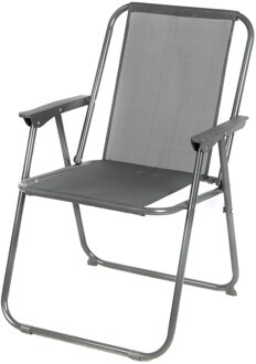 Sunnydays camping/strand stoel - aluminium - inklapbaar - grijs - L53 x B55 x H75 cm