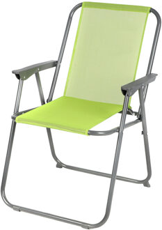 Sunnydays camping/strand stoel - aluminium - inklapbaar - groen - L53 x B55 x H75 cm