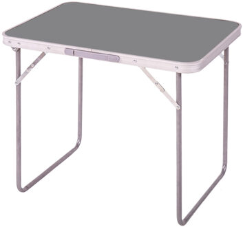 Sunnydays camping tafel - aluminium - opvouwbaar - grijs - L80 x B60 x H70 cm - Bijzettafels - Campingtafels