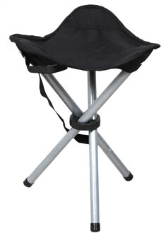 Sunnydays Driepoot zit krukje - opvouwbaar - zwart - metaal - 32 x 43 cm - vissers krukje