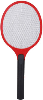 Sunnydays Elektronische vliegenmepper - rood - op batterijen - 57 cm - kunststof