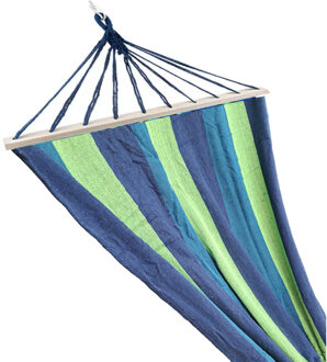 Sunnydays Hangmat Beach Vibes - blauw kleurenmix - 200 x 80 cm - met houten/touwen frame - Hangmatten