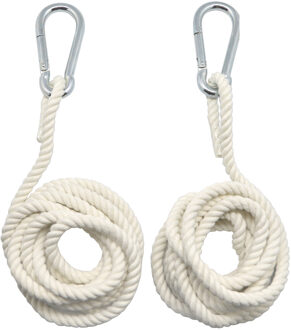 Sunnydays Hangmat touwen - 3 meter - 2x stuks - reserve touw/verlenging - met karabijnhaak
