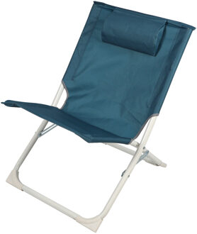 Sunnydays Havana camping/strand stoel - aluminium - inklapbaar - blauw - L49 x B62 x H61 cm - Campingstoelen