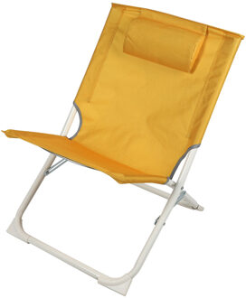 Sunnydays Havana camping/strand stoel - aluminium - inklapbaar - geel - L49 x B62 x H61 cm - Campingstoelen