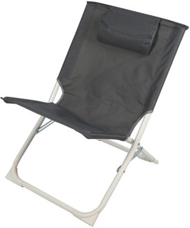 Sunnydays Havana camping/strand stoel - aluminium - inklapbaar - grijs - L49 x B62 x H61 cm - Campingstoelen