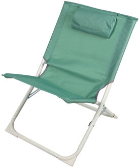 Sunnydays Havana camping/strand stoel - aluminium - inklapbaar - groen - L49 x B62 x H61 cm - Campingstoelen