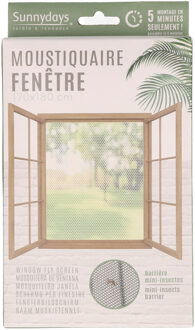 Sunnydays Insecten raam hor/gordijn - wit - klittenband - polyester - 170 x 180 cm