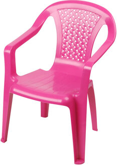 Sunnydays Kinderstoel - roze - kunststof - buiten/binnen - L37 x B35 x H52 cm - tuinstoelen - Kinderstoelen