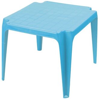 Sunnydays Kindertafel - blauw - kunststof - buiten/binnen - L56 x B51 x H44 cm - Bijzettafels - Bijzettafels