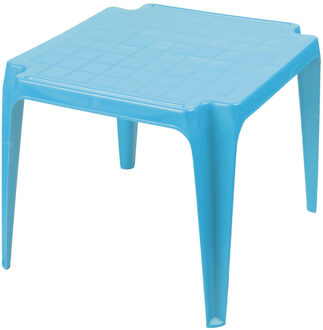 Sunnydays Kindertafel - blauw - kunststof - buiten/binnen - L56 x B51 x H44 cm