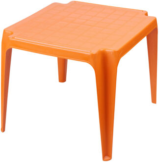 Sunnydays Kindertafel - oranje - kunststof - buiten/binnen - L56 x B51 x H44 cm - Bijzettafels - Bijzettafels