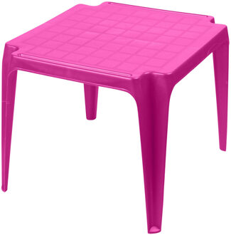 Sunnydays Kindertafel - roze - kunststof - buiten/binnen - L56 x B51 x H44 cm - Bijzettafels - Bijzettafels