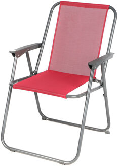 Sunnydays Picnic camping/strand stoel - aluminium - inklapbaar - roze - L53 x B55 x H75 cm - Campingstoelen