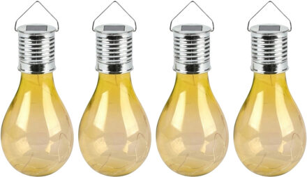 Sunnydays Solar sfeer hanglamp - 8x - tuin - lampenbol - geel - kunststof - 15 cm