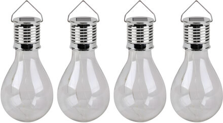 Sunnydays Solar sfeer hanglamp - 8x - tuin - lampenbol - wit - glas - 15 cm