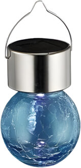 Sunnydays Solar sfeer hanglamp - tuin - lampenbol - blauw - glas - 9 cm
