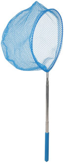 Sunnydays Telescopisch visnet/schepnet - blauw - metaal - 38 tot 86 cm - uitschuifbaar