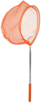 Sunnydays Telescopisch visnet/schepnet - oranje - metaal - 38 tot 86 cm - uitschuifbaar
