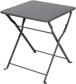 Sunnydays Tuin bijzettafeltje - inklapbaar - antraciet - metaal - 40 x 40 x 45 cm - vierkant - koffietafel