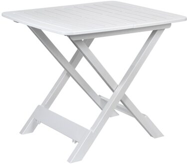 Sunnydays tuin bijzettafeltje - wit - kunststof - opvouwbaar - L44 x B44 x H50 cm