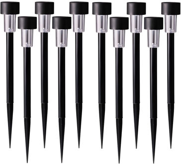 Sunnydays Tuinlampen / prikspot Mood - zwart - 10x stuks - kunststof - waterbestendig - 37 cm