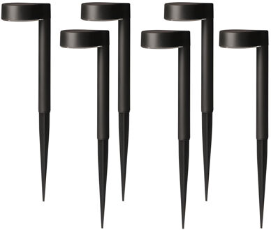 Sunnydays Tuinlampen / prikspot Solar Glow - 12x - zwart - kunststof - waterbestendig - 31 cm