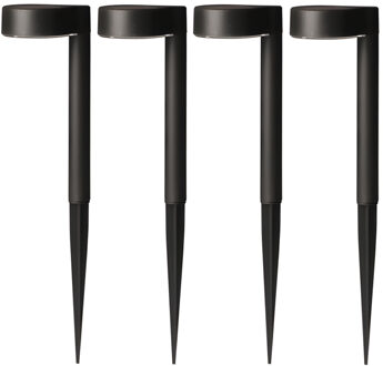 Sunnydays Tuinlampen / prikspot Solar Glow - 4x - zwart - kunststof - waterbestendig - 31 cm