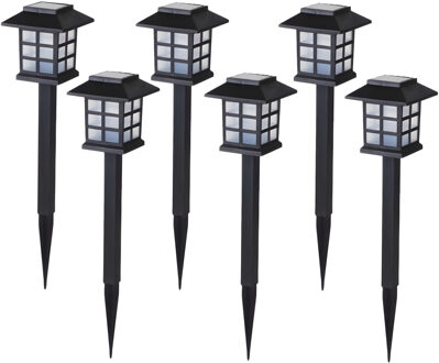 Sunnydays Tuinlampen / prikspot Solar Lumio - 12x - zwart - kunststof - 38 cm