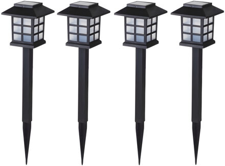 Sunnydays Tuinlampen / prikspot Solar Lumio - 4x - zwart - kunststof - 38 cm