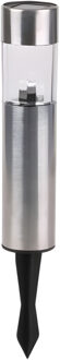Sunnydays Tuinlampen / prikspot Solar Solento - zilver - RVS - waterbestendig - 30 cm
