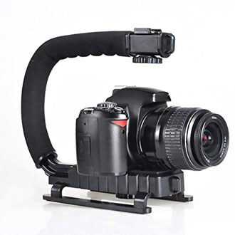 Sunnylife C-Vormige Handheld Camera Flash Microfoon Stabilizer Houder Grip Handvat Met Telefoon Ondersteuning Schoen Gesp Adapter