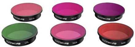 Sunnylife Lens Filter Voor Dji Fpv Cpl Filters ND4 ND8 ND16 ND32 ND64 Accessoires Waterdicht Anti-Kras 1 Suit