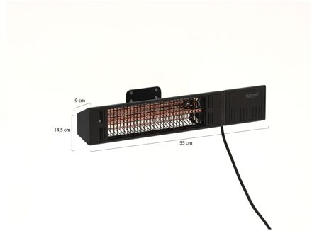 SunRed Ultra Fortuna Wall 1500 Black Terrasheater Zwart