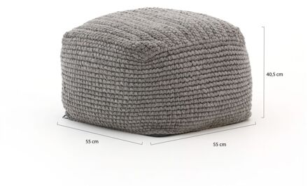 Suns Arezzo poef 55x55x40,5cm - Laagste prijsgarantie! Grijs