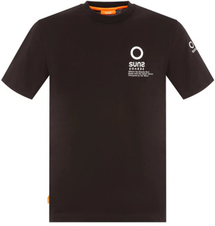 Suns Casual Katoenen T-shirt Suns , Black , Heren - 2Xl,Xl,M,S