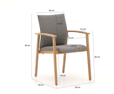 Suns Florine dining tuinstoel stapelbaar - Laagste prijsgarantie! Grijs