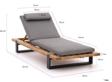Suns Nardo ligbed - Laagste prijsgarantie! Grijs