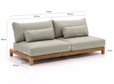 Suns Portofino lounge tuinbank 2-zits links/rechts 214cm - Laagste prijsgarantie! Bruin