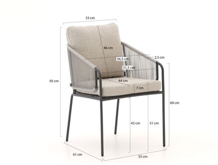 Suns Revello/Grado ø170cm dining tuinset 7-delig - Laagste prijsgarantie! Grijs