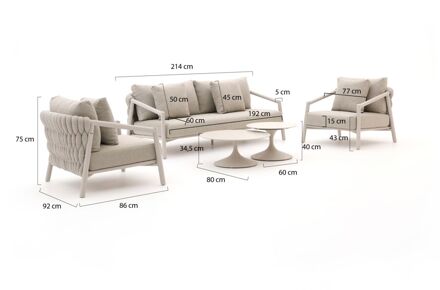 Suns Sato/Nova stoel-bank loungeset 5-delig - Laagste prijsgarantie! Taupe