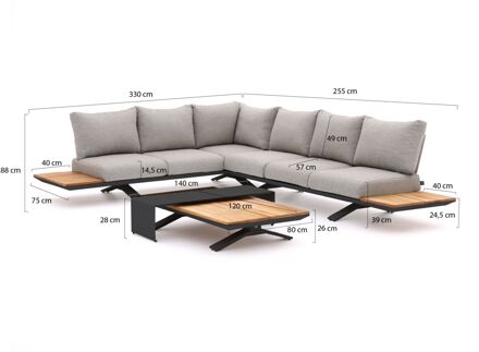 Suns Stockholm hoek loungeset 4-delig links - Laagste prijsgarantie! Grijs