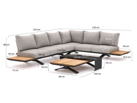 Suns Stockholm hoek loungeset 4-delig rechts - Laagste prijsgarantie! Grijs